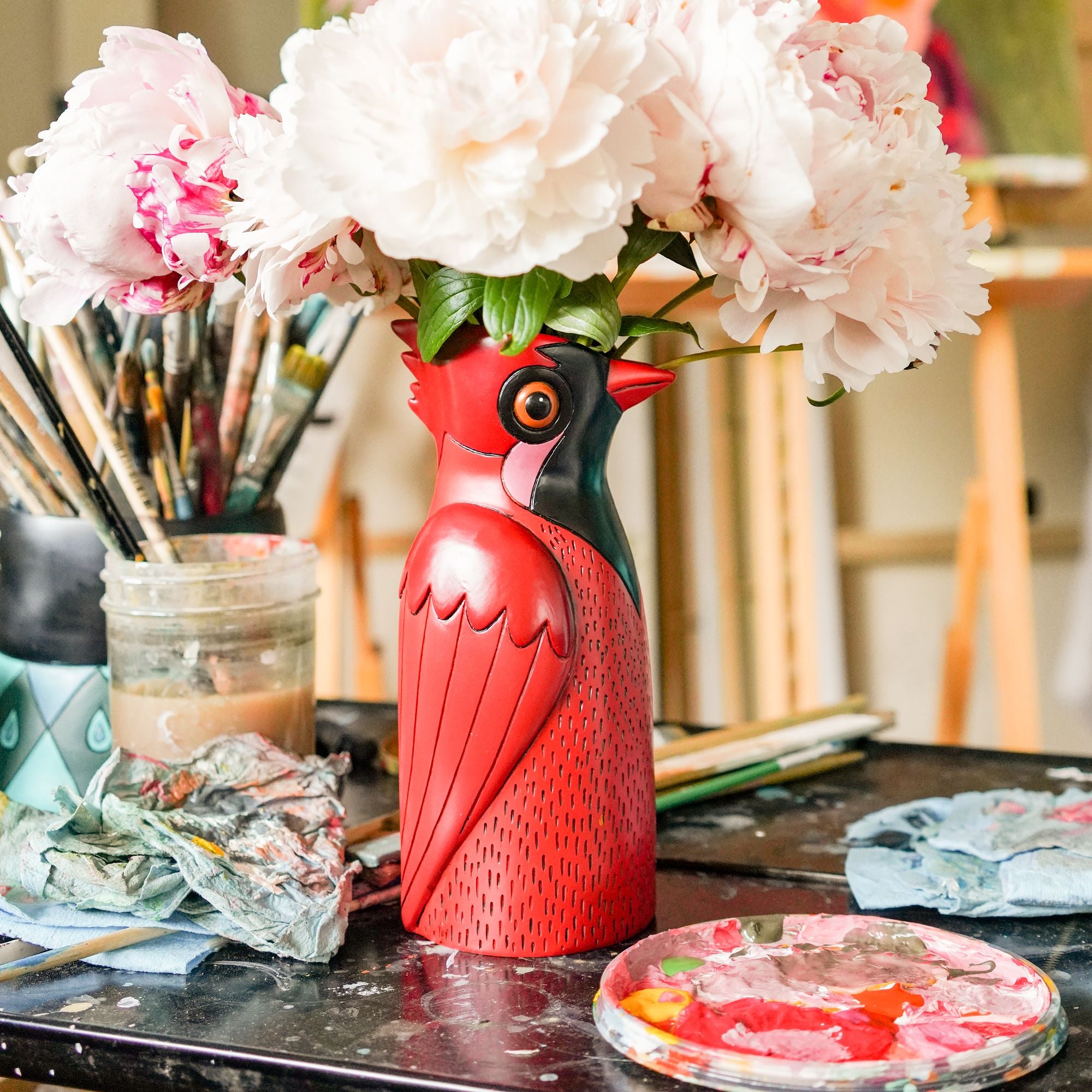 Cardinal's  Song Vase