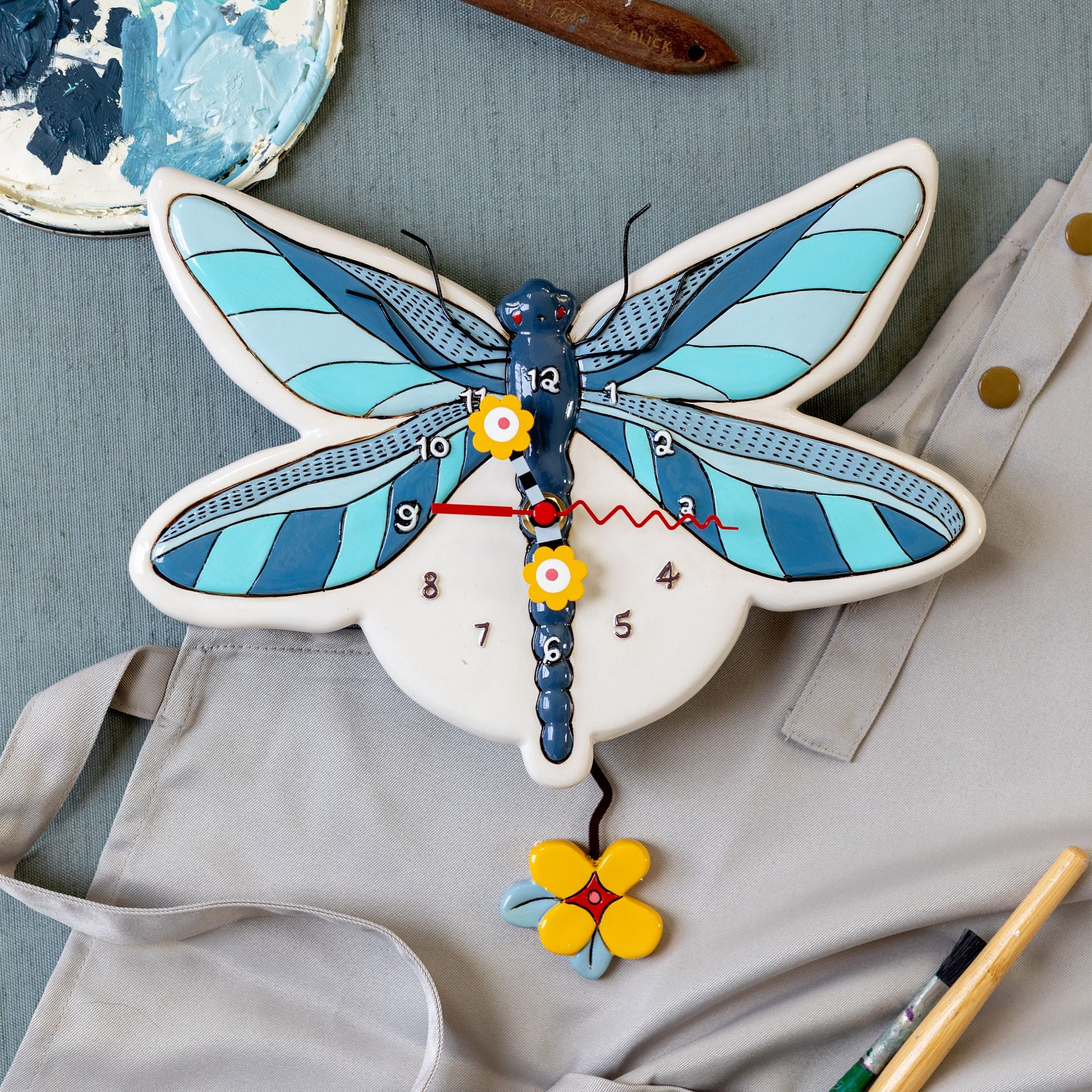 Blue Dragonfly Clock