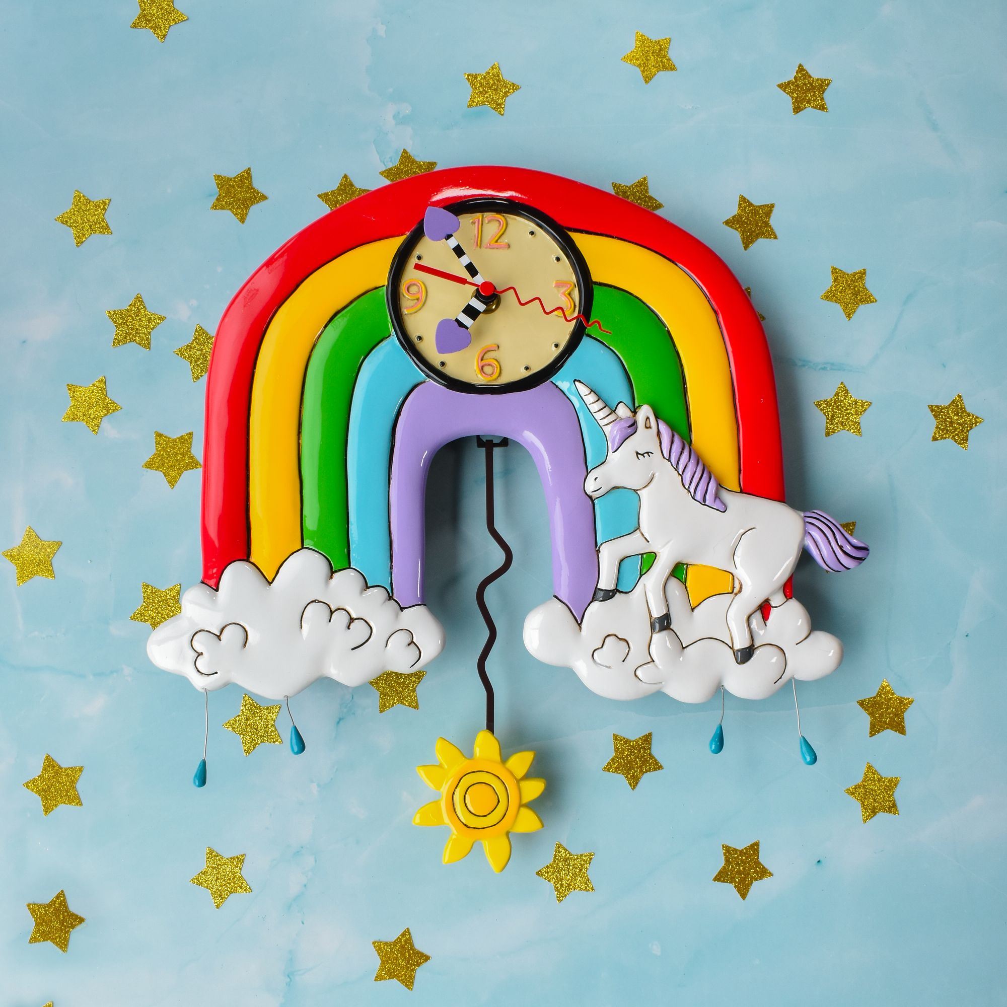 Rainbows & Unicorns Clock