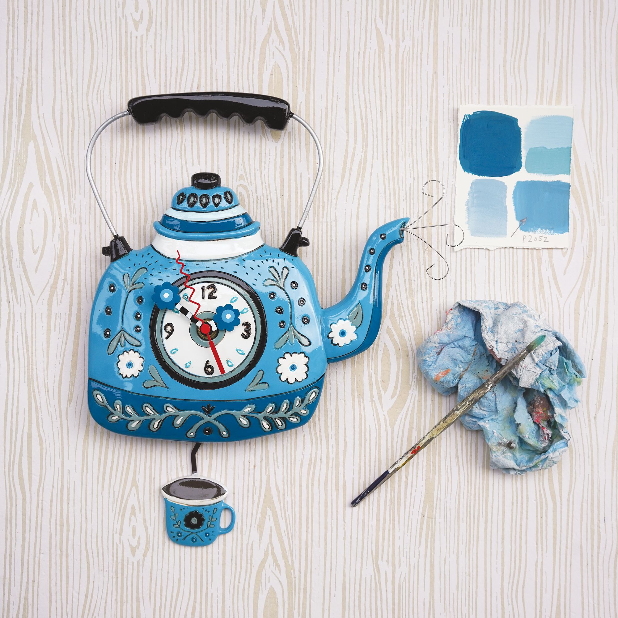 Kettle Blue Clock