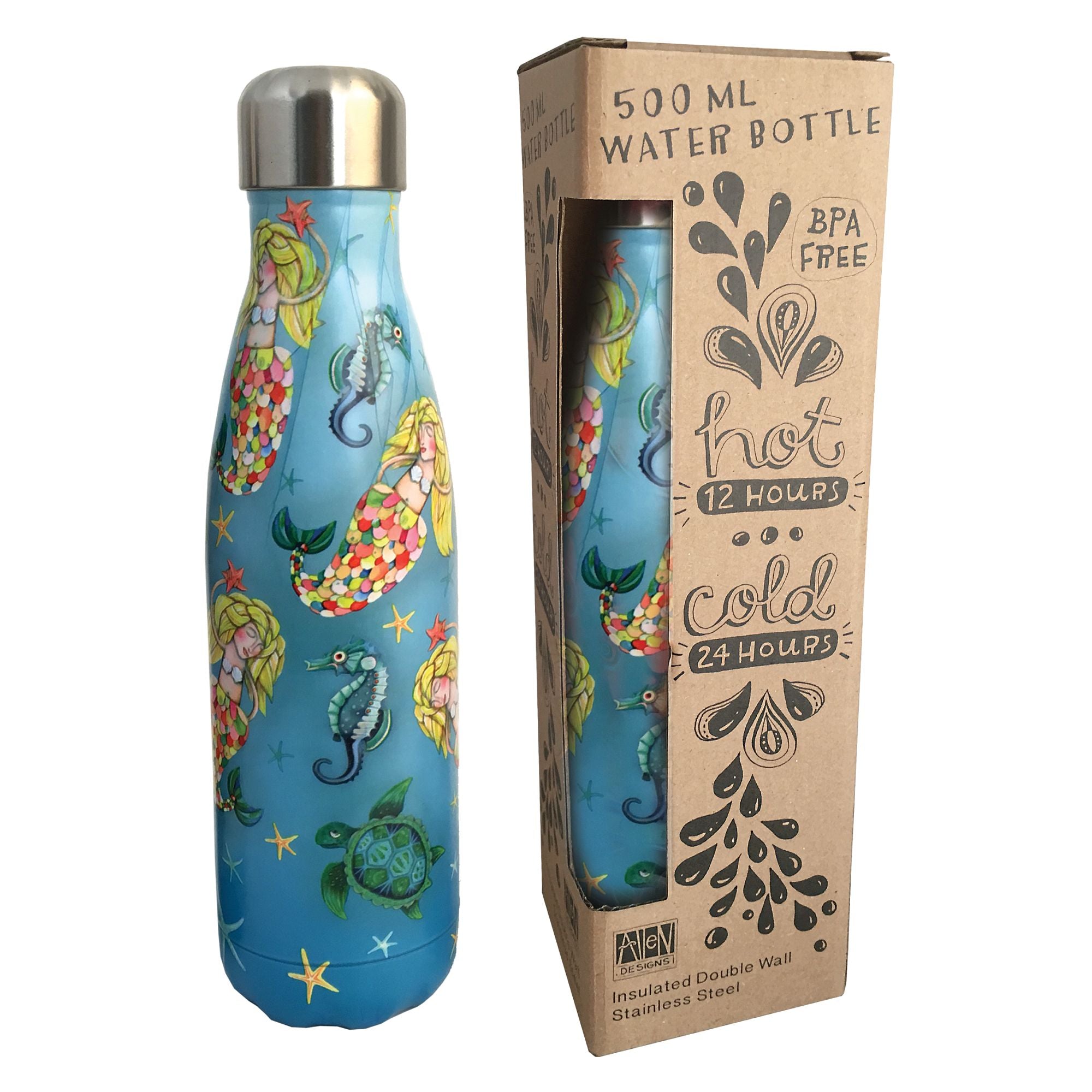 NEW!!! 17oz Stainless Steel Double Wall Water Bottle Beach Vibes